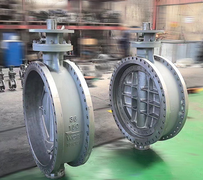 DN900 pneumatic triple eccentric hard seal butterfly valve