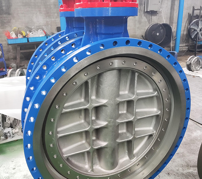 DN900 pneumatic triple eccentric hard seal butterfly valve