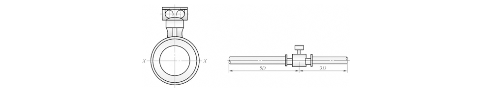 Figure 2-11 Mechanical installation of the electromagnetic flowmeter