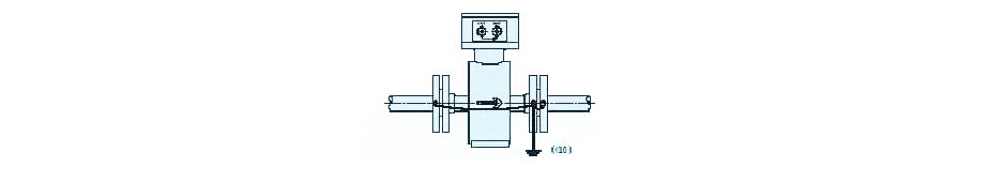Grounding diagram of a sensor installed on a metal pipe